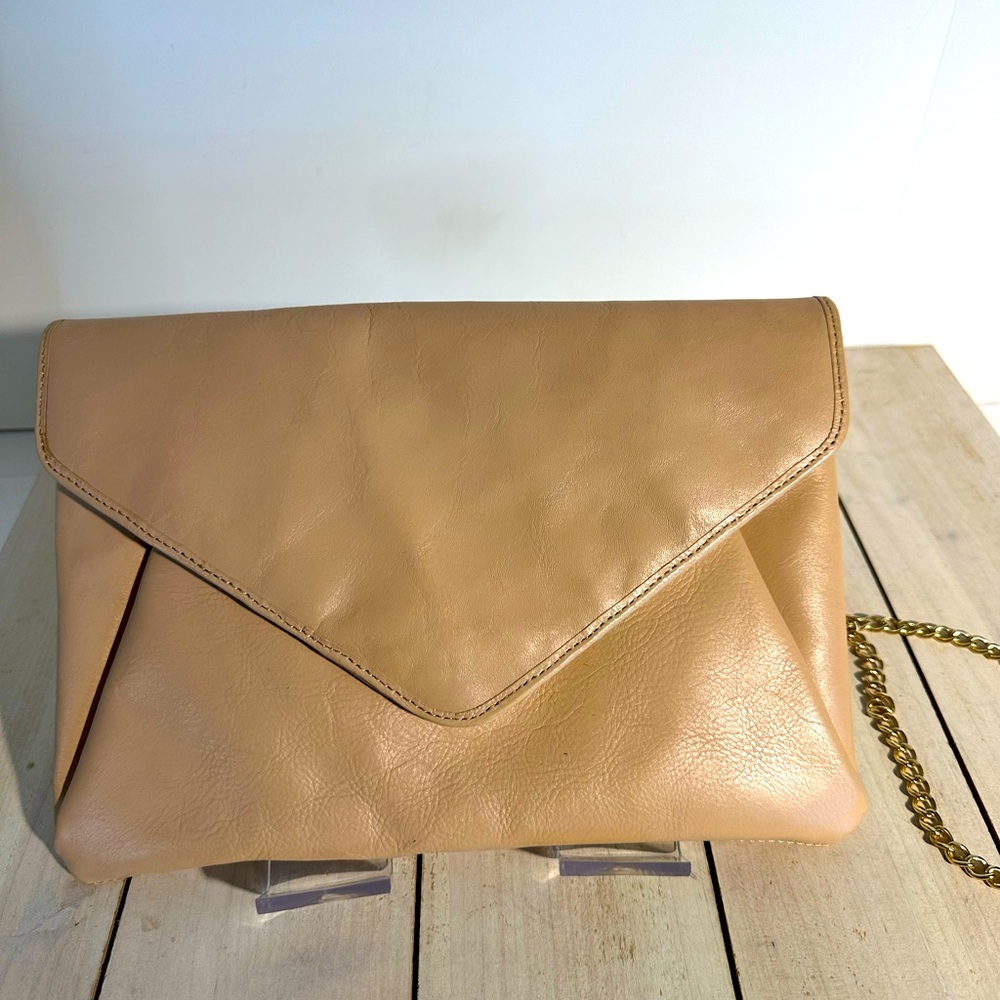 Women’s Halogen for Nordstrom’s clutch hand bag gold tone chain leather